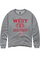 Bryce West  Rally Ohio State Buckeyes Mens Graphite NIL Sport Icon Long Sleeve Crew Sweatshirt