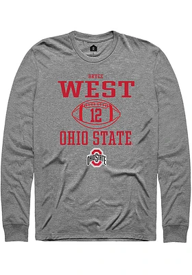 Bryce West  Ohio State Buckeyes Graphite Rally NIL Sport Icon Long Sleeve T Shirt