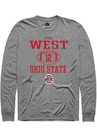 Bryce West  Ohio State Buckeyes Graphite Rally NIL Sport Icon Long Sleeve T Shirt