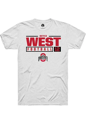 Bryce West Ohio State Buckeyes Rally NIL Stacked Box Short Sleeve T Shirt