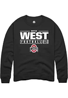 Bryce West Rally Ohio State Buckeyes Mens NIL Stacked Box Long Sleeve Crew Sweatshirt