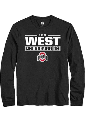 Bryce West Ohio State Buckeyes Rally NIL Stacked Box Long Sleeve T Shirt