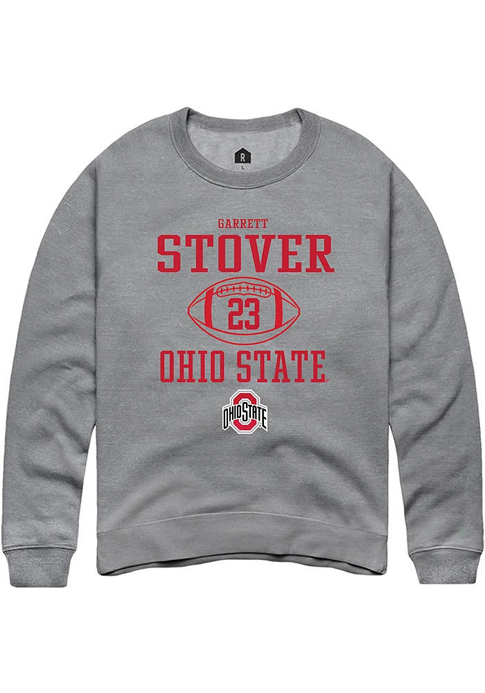 Garrett Stover  Rally Ohio State Buckeyes Mens Graphite NIL Sport Icon Long Sleeve Crew Sweatshi..