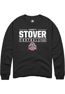 Garrett Stover Rally Ohio State Buckeyes Mens NIL Stacked Box Long Sleeve Crew Sweatshirt