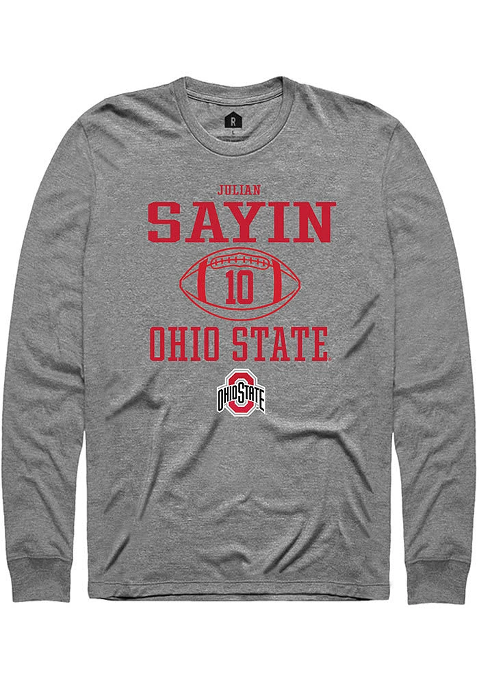 Julian Sayin  Ohio State Buckeyes Graphite Rally NIL Sport Icon Long Sleeve T Shirt