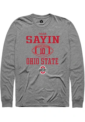 Julian Sayin  Ohio State Buckeyes Graphite Rally NIL Sport Icon Long Sleeve T Shirt