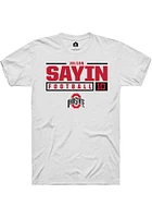 Julian Sayin Ohio State Buckeyes Rally NIL Stacked Box Short Sleeve T Shirt