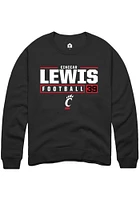 Cincear Lewis Rally Cincinnati Bearcats Mens NIL Stacked Box Long Sleeve Crew Sweatshirt