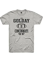 Jake Golday  Cincinnati Bearcats Ash Rally NIL Sport Icon Short Sleeve T Shirt