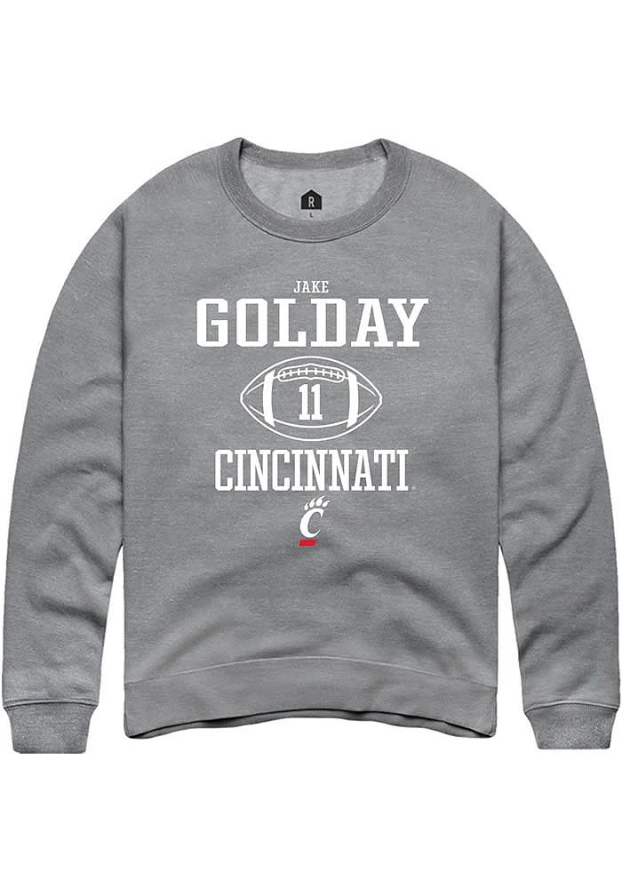 Jake Golday  Rally Cincinnati Bearcats Mens Graphite NIL Sport Icon Long Sleeve Crew Sweatshirt