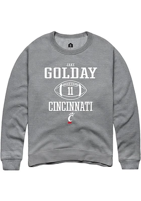 Jake Golday  Rally Cincinnati Bearcats Mens Graphite NIL Sport Icon Long Sleeve Crew Sweatshirt