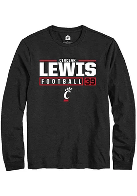 Cincear Lewis Cincinnati Bearcats Rally NIL Stacked Box Long Sleeve T Shirt