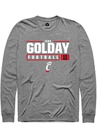 Jake Golday  Cincinnati Bearcats Graphite Rally NIL Stacked Box Long Sleeve T Shirt