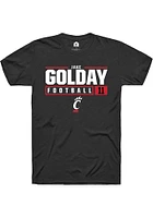 Jake Golday Cincinnati Bearcats Rally NIL Stacked Box Short Sleeve T Shirt