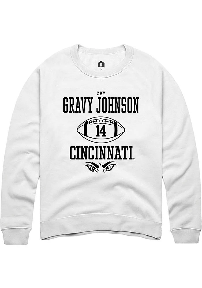 Zay Gravy Johnson Rally Cincinnati Bearcats Mens NIL Sport Icon Long Sleeve Crew Sweatshirt