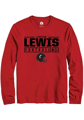 Cincear Lewis Cincinnati Bearcats Rally NIL Stacked Box Long Sleeve T Shirt