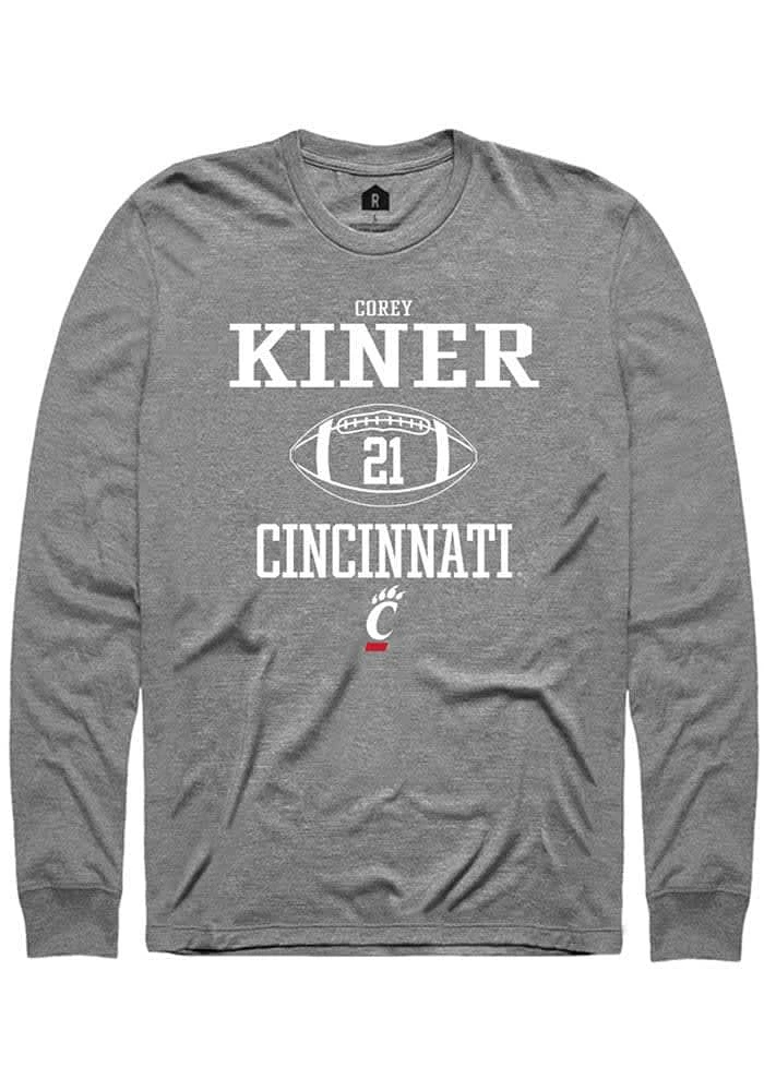 Corey Kiner  Cincinnati Bearcats Graphite Rally NIL Sport Icon Long Sleeve T Shirt