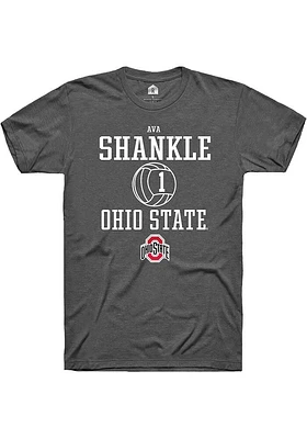 Ava Shankle  Ohio State Buckeyes Dark Grey Rally NIL Sport Icon Short Sleeve T Shirt