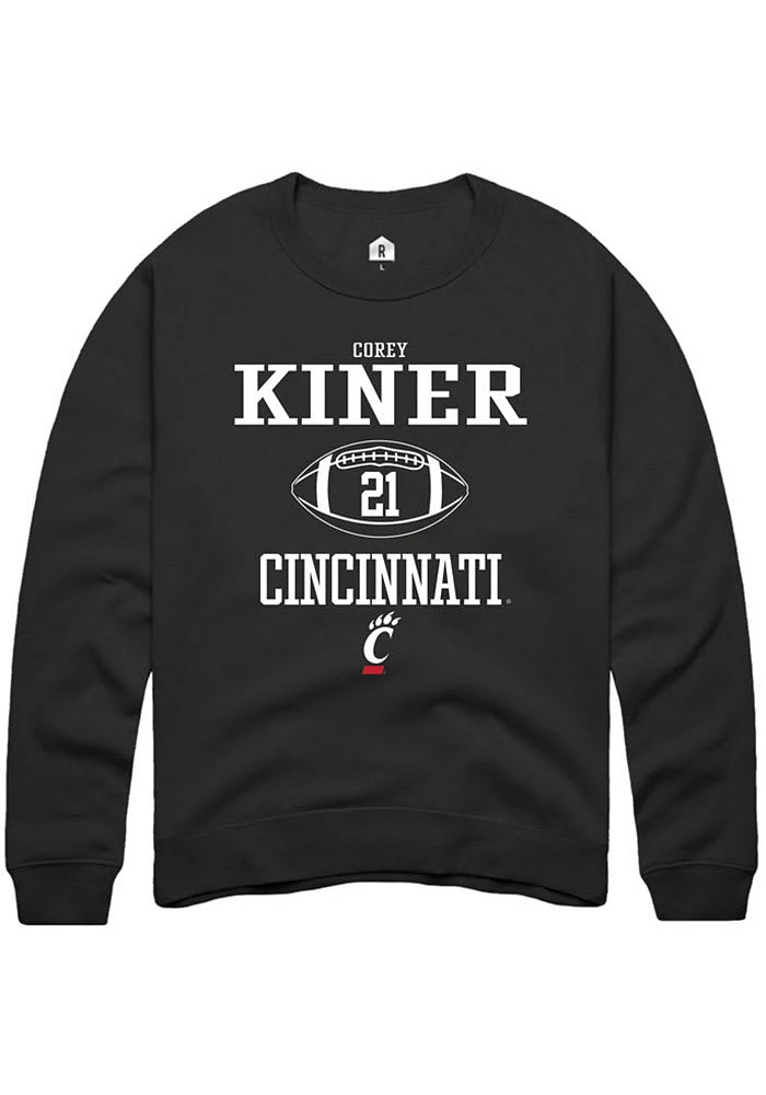 Corey Kiner Rally Cincinnati Bearcats Mens NIL Sport Icon Long Sleeve Crew Sweatshirt