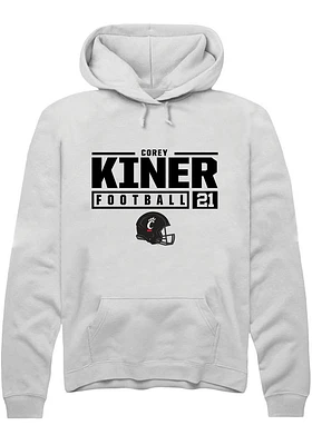 Corey Kiner Rally Cincinnati Bearcats Mens NIL Stacked Box Long Sleeve Hoodie