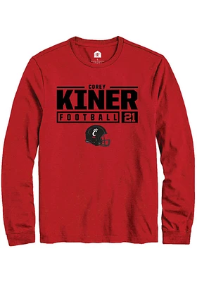 Corey Kiner Cincinnati Bearcats Rally NIL Stacked Box Long Sleeve T Shirt