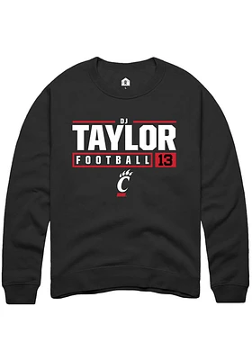 D.J. Taylor Rally Cincinnati Bearcats Mens NIL Stacked Box Long Sleeve Crew Sweatshirt