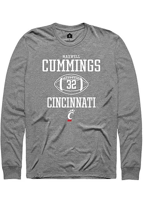 Maxwell Cummings  Cincinnati Bearcats Graphite Rally NIL Sport Icon Long Sleeve T Shirt