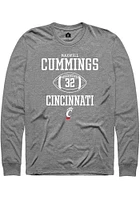 Maxwell Cummings  Cincinnati Bearcats Graphite Rally NIL Sport Icon Long Sleeve T Shirt