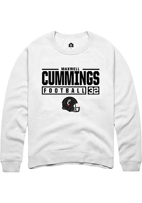 Maxwell Cummings Rally Cincinnati Bearcats Mens NIL Stacked Box Long Sleeve Crew Sweatshi