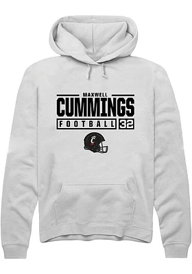 Maxwell Cummings Rally Cincinnati Bearcats Mens NIL Stacked Box Long Sleeve Hoodie