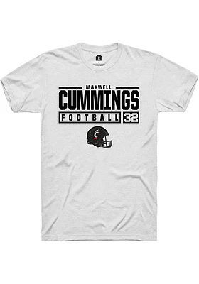 Maxwell Cummings Cincinnati Bearcats Rally NIL Stacked Box Short Sleeve T Shirt