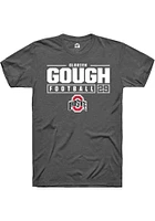 Glorien Gough  Ohio State Buckeyes Dark Grey Rally NIL Stacked Box Short Sleeve T Shirt