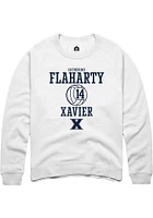 Catherine Flaharty  Rally Xavier Musketeers Mens White NIL Sport Icon Long Sleeve Crew Sweatshir..