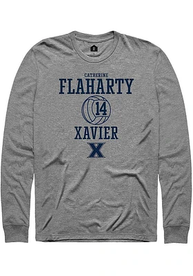 Catherine Flaharty  Xavier Musketeers Graphite Rally NIL Sport Icon Long Sleeve T Shirt