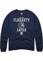 Catherine Flaharty  Rally Xavier Musketeers Mens Navy Blue NIL Sport Icon Long Sleeve Crew Sweat..