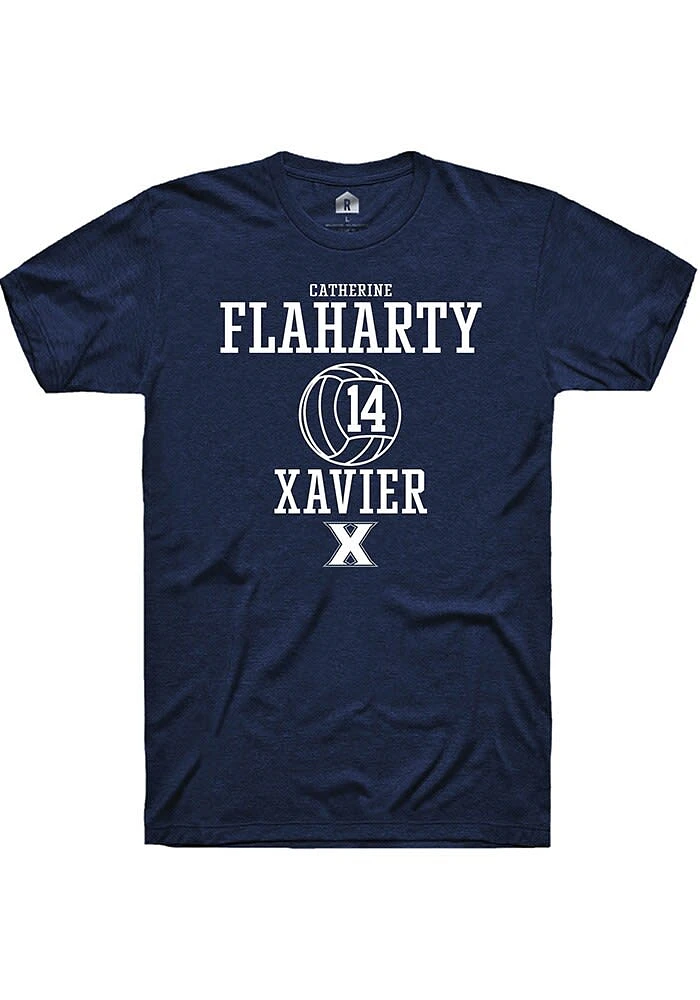 Catherine Flaharty  Xavier Musketeers Navy Blue Rally NIL Sport Icon Short Sleeve T Shirt