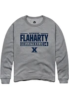 Catherine Flaharty  Rally Xavier Musketeers Mens Graphite NIL Stacked Box Long Sleeve Crew Sweat..