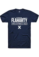 Catherine Flaharty  Xavier Musketeers Navy Blue Rally NIL Stacked Box Short Sleeve T Shirt