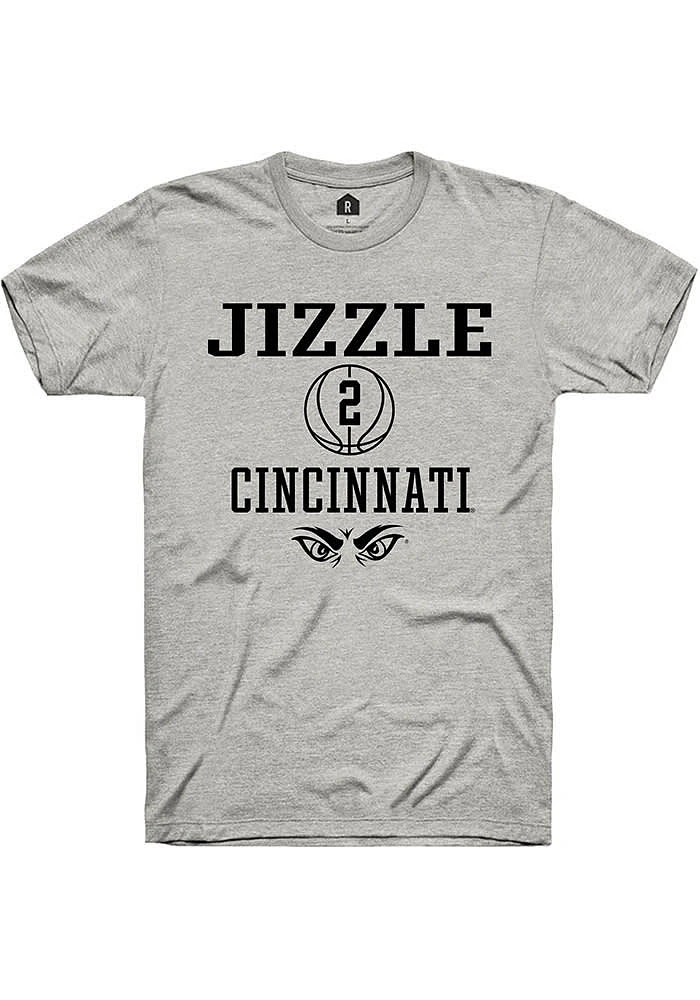 Jizzle James  Cincinnati Bearcats Ash Rally NIL Sport Icon Basketball Short Sleeve T Shirt