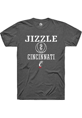 Jizzle James  Cincinnati Bearcats Dark Grey Rally NIL Sport Icon Short Sleeve T Shirt