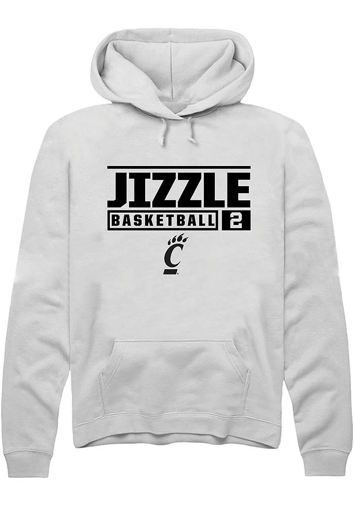 Jizzle James Rally Cincinnati Bearcats Mens NIL Stacked Box Basketball Long Sleeve Hoodie