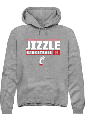 Jizzle James  Rally Cincinnati Bearcats Mens Graphite NIL Stacked Box Long Sleeve Hoodie