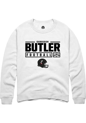 Garrison Butler Rally Cincinnati Bearcats Mens NIL Stacked Box Long Sleeve Crew Sweatshir