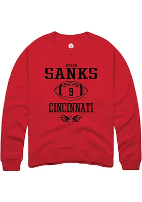 Jiquan Sanks Rally Cincinnati Bearcats Mens NIL Sport Icon Long Sleeve Crew Sweatshirt