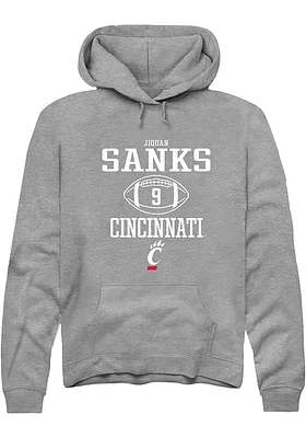 Jiquan Sanks  Rally Cincinnati Bearcats Mens Graphite NIL Sport Icon Long Sleeve Hoodie