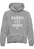 Jiquan Sanks  Rally Cincinnati Bearcats Mens Graphite NIL Sport Icon Long Sleeve Hoodie