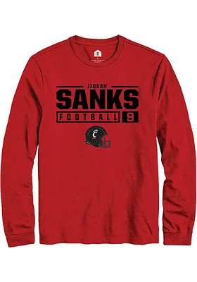 Jiquan Sanks Cincinnati Bearcats Rally NIL Stacked Box Long Sleeve T Shirt