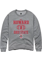 Will Howard  Rally Ohio State Buckeyes Mens Graphite NIL Sport Icon Long Sleeve Crew Sweatshirt