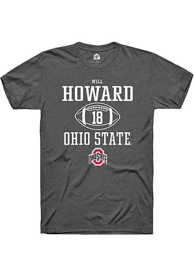 Will Howard  Ohio State Buckeyes Dark Grey Rally NIL Sport Icon Short Sleeve T Shirt