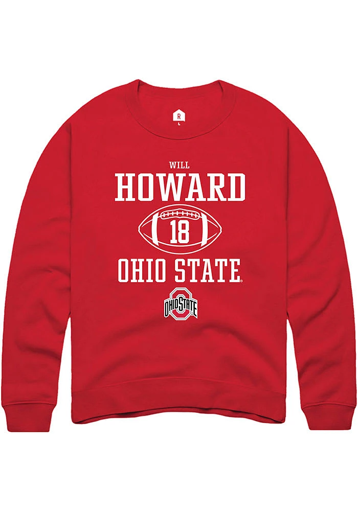 Will Howard Rally Ohio State Buckeyes Mens NIL Sport Icon Long Sleeve Crew Sweatshirt